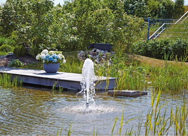 Dysza spieniająca - fontanna w ogrodie w stylu nowoczesnym